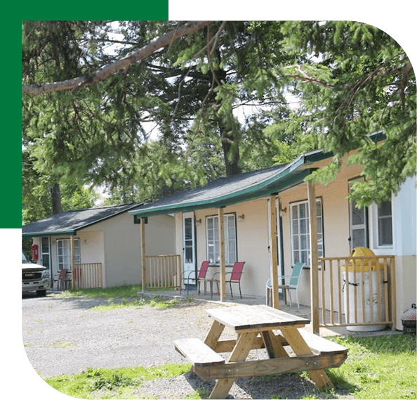 A room at a motel near fishing spots in Oswego, NY